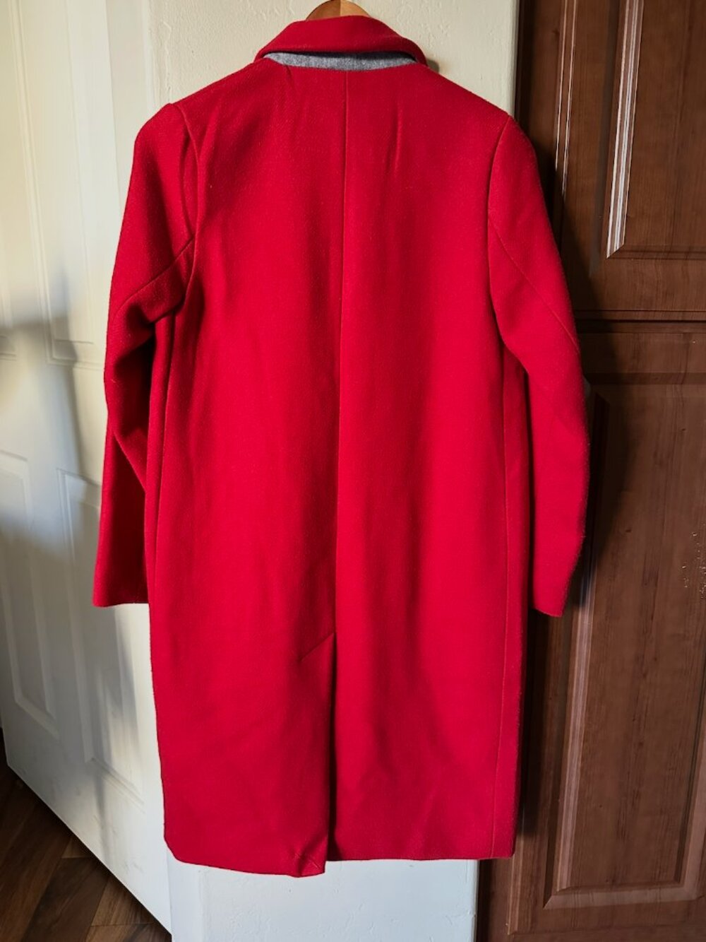 Abercrombie & Fitch Women's Red Wool Blend Dad Coat Button Front Size XS - Picture 9 of 10